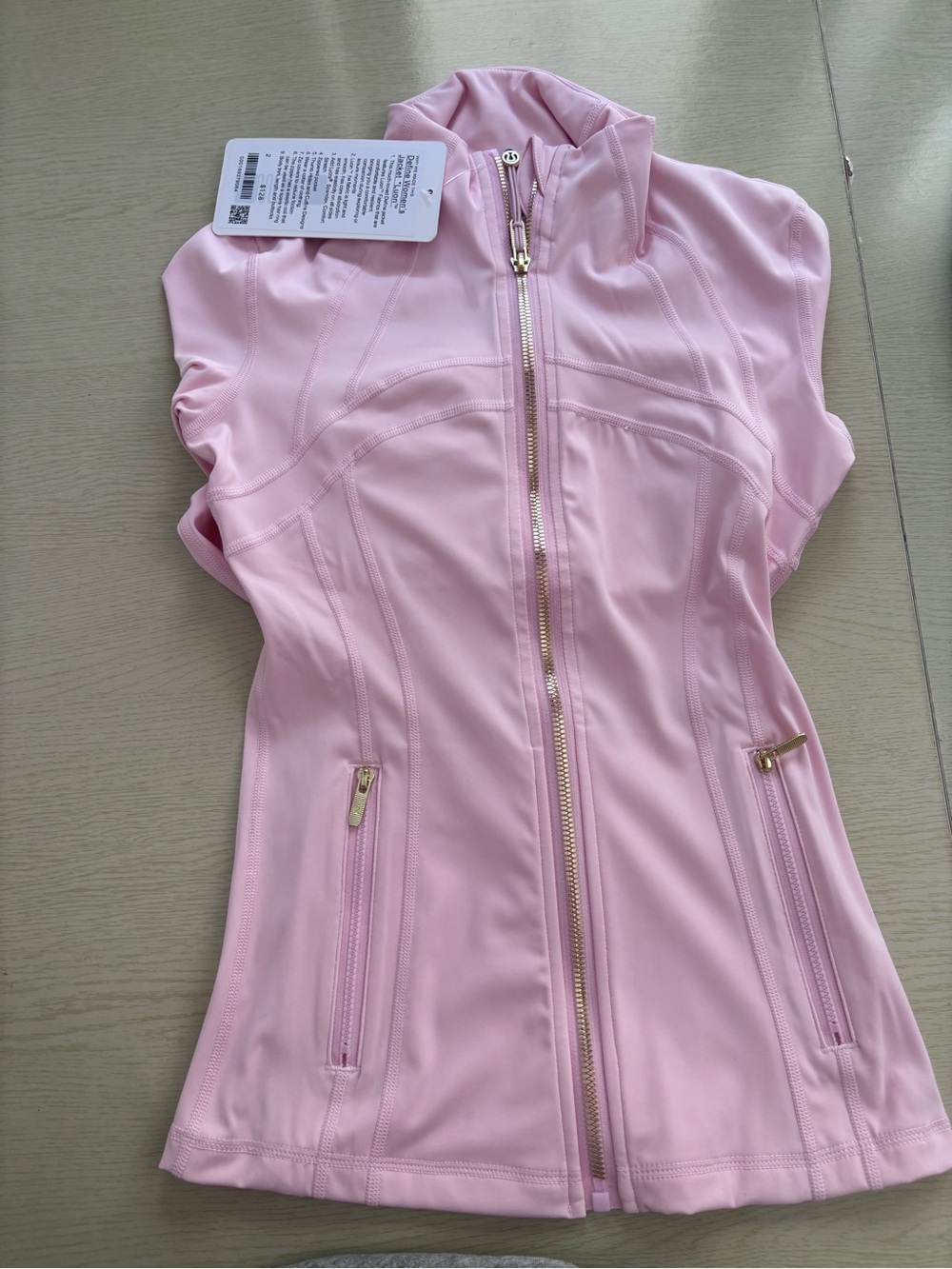lululemon athletica Pink Zip-Front Sleeveless Bodysuit